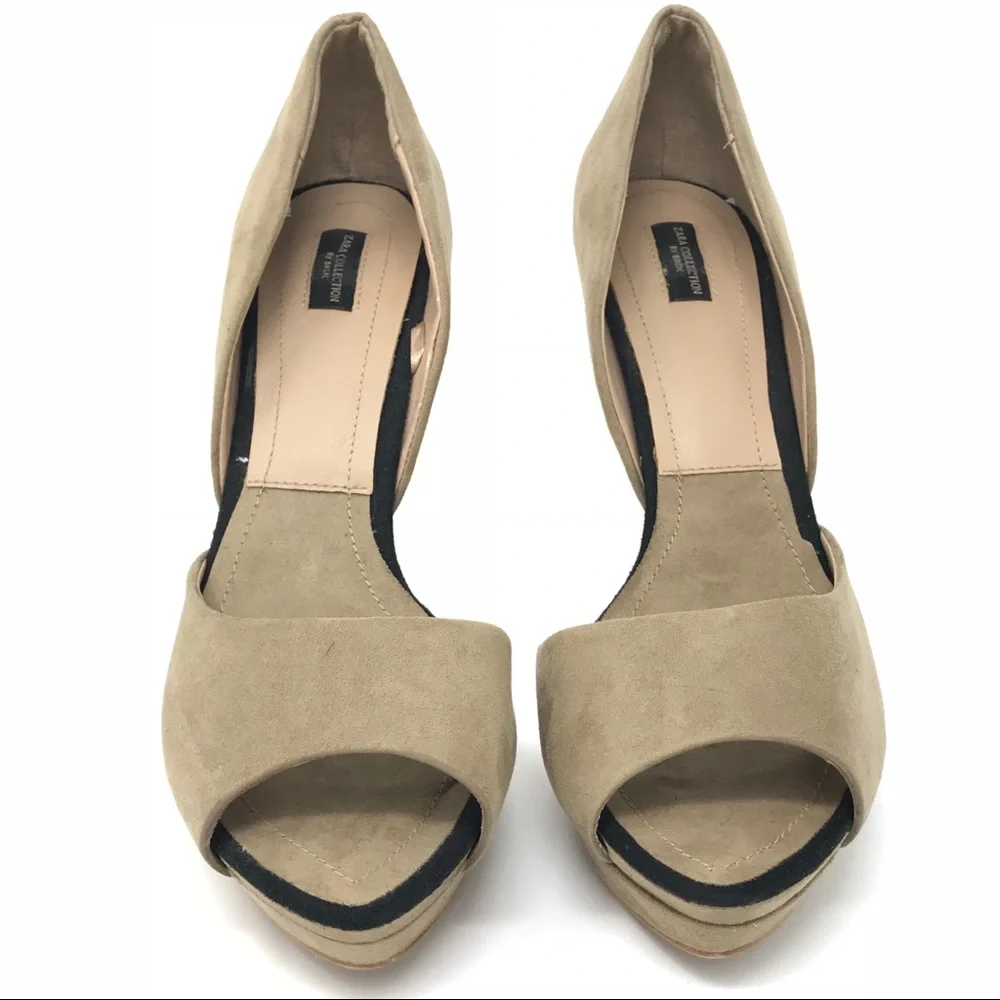 Zara Collection Pointed Platform Heels Suede - Picture 3 of 7